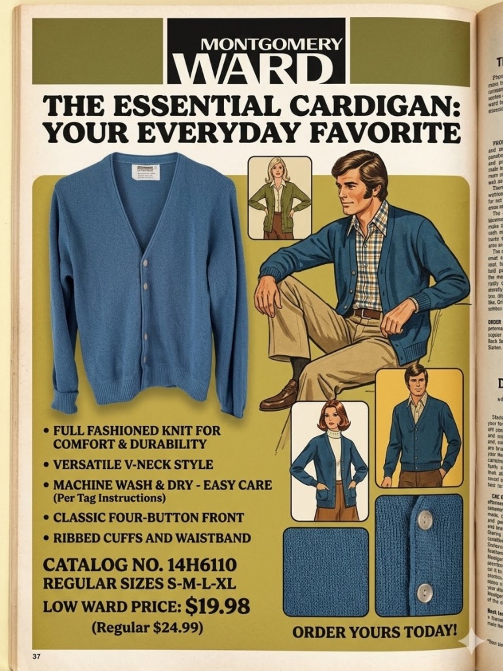 True Vintage Montgomery Ward Knit Cardigan Sweater